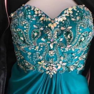 Strapless Clarisse Prom Dress (teal)